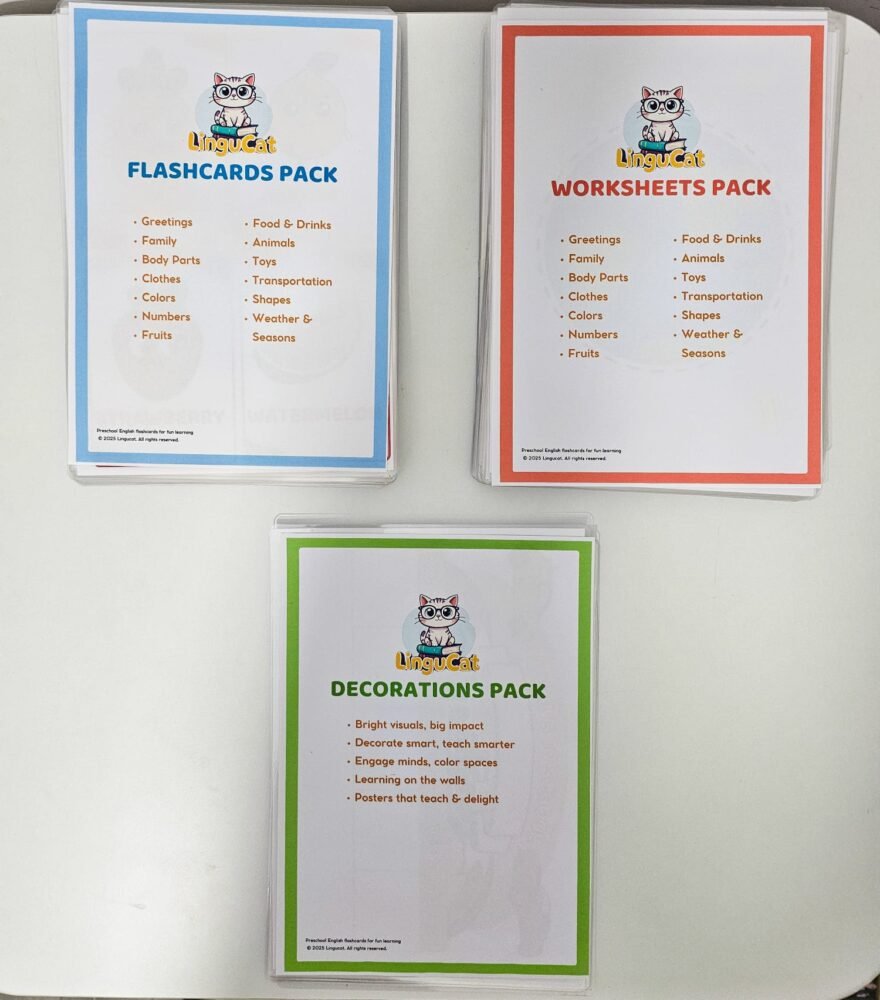 Lingucat Renkli Baskı ve Laminasyonlu İngilizce Ders Materyalleri görseli