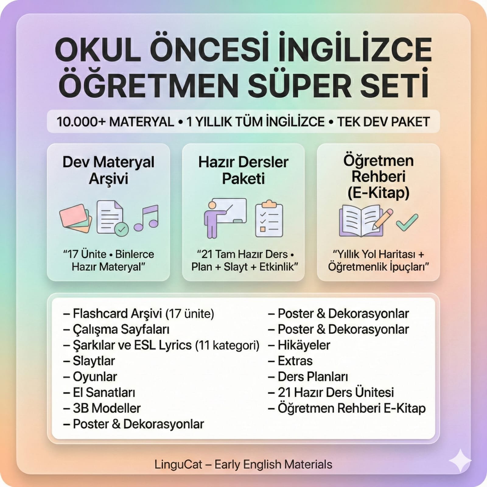 Okul Öncesi İngilizce Öğretmen Süper Seti - DİJİTAL ÜRÜN