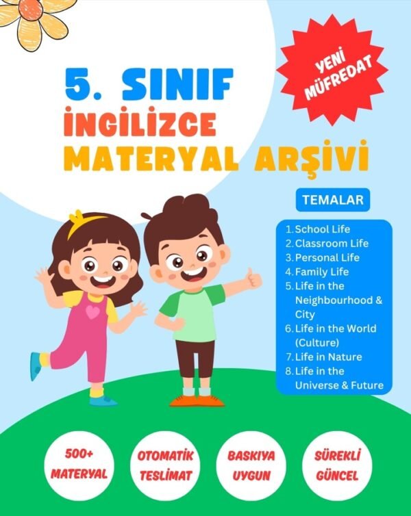 5. Sınıf İngilizce Ders Materyalleri