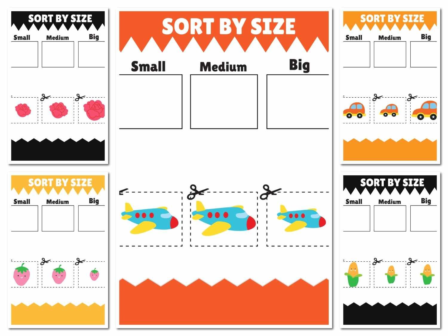 "Small-Medium Big" Kes–Yapıştır & Sorting Etkinlik Seti - Ücretsiz PDF