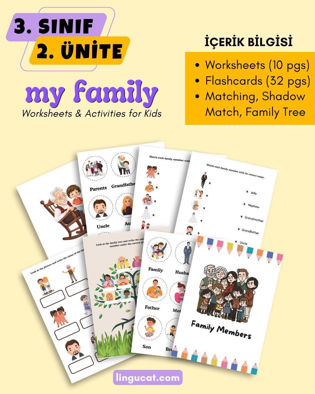 3. Sınıf - Family Members | Aile Üyeleri – Kartlar ve Etkinlikler Seti